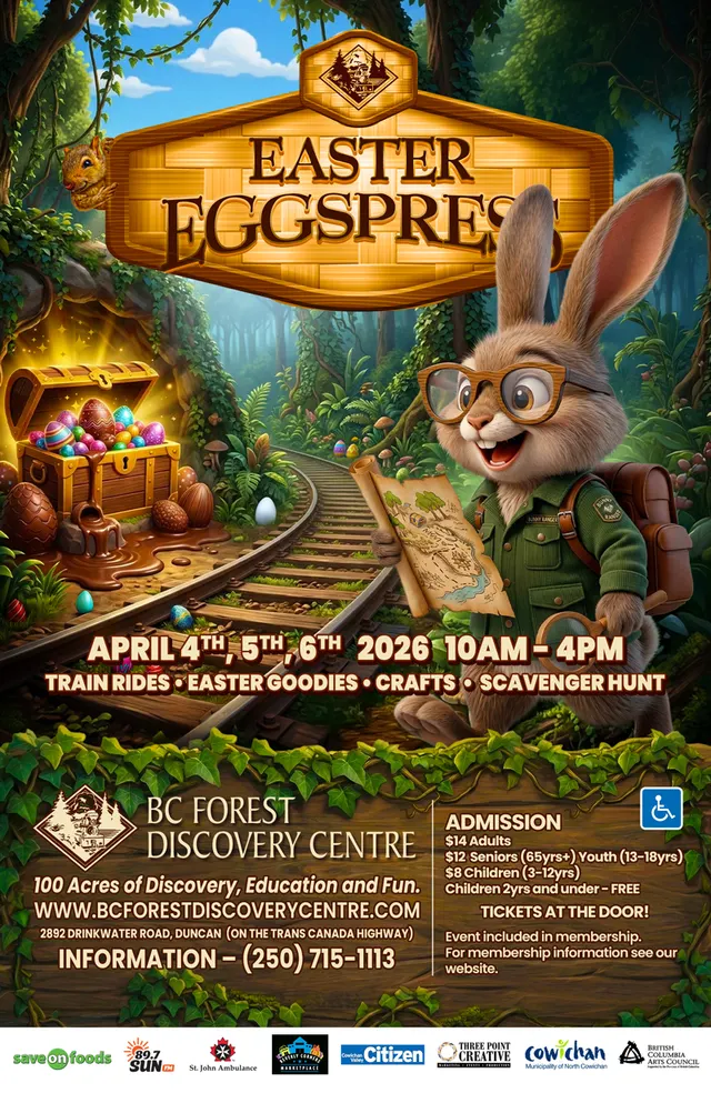 BC Forest Discovery Centre Easter Bunny Train Poster